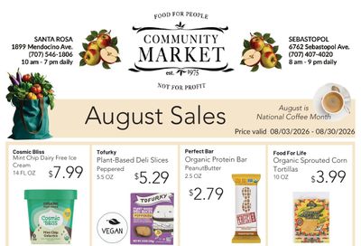 Community Market Monthly Sales Weekly Ad August 3 - 30, 2026