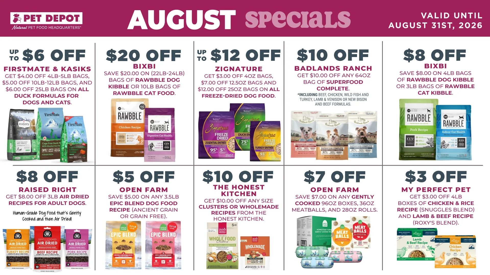 PET DEPOT Monthly Savings Weekly Ad August 1 - 31, 2026