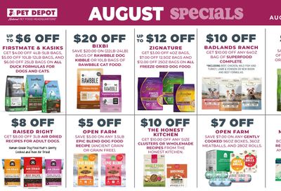 PET DEPOT Monthly Savings Weekly Ad August 1 - 31, 2026