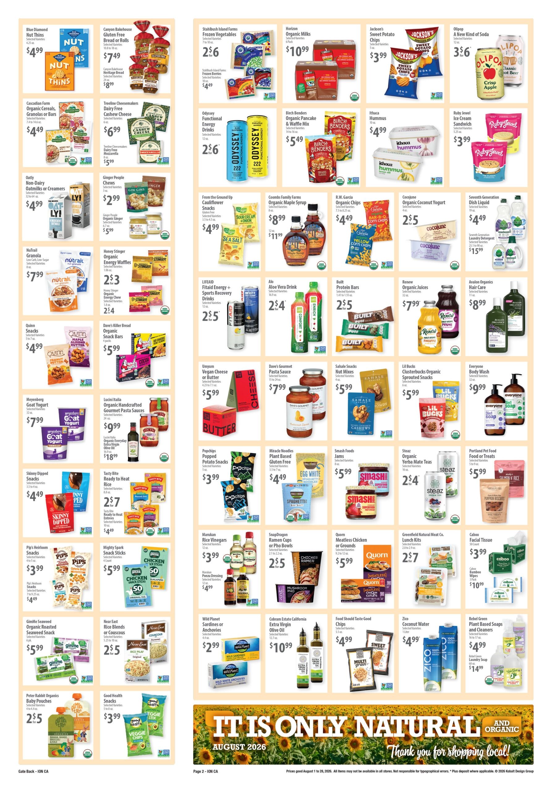 Staff of Life Market Monthly Sales Weekly Ad August 1 - 31, 2026