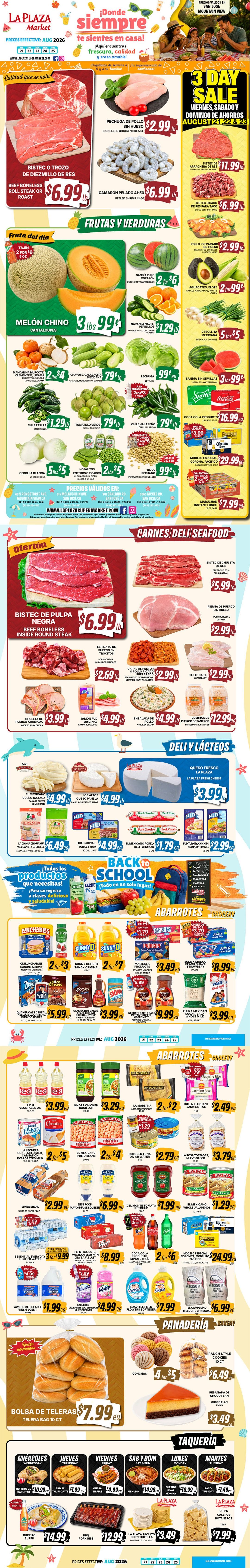 La Plaza Market (California) Weekly Ad August 21 - 25, 2026