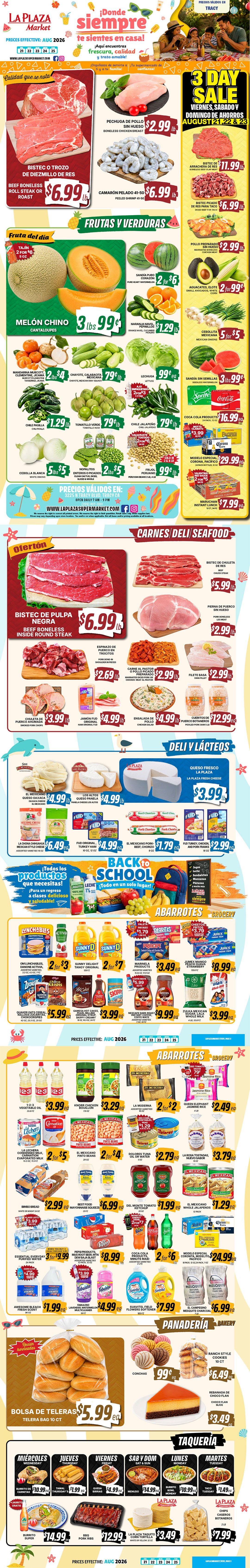 La Plaza Market (Tracy, CA) Weekly Ad August 21 - 25, 2026