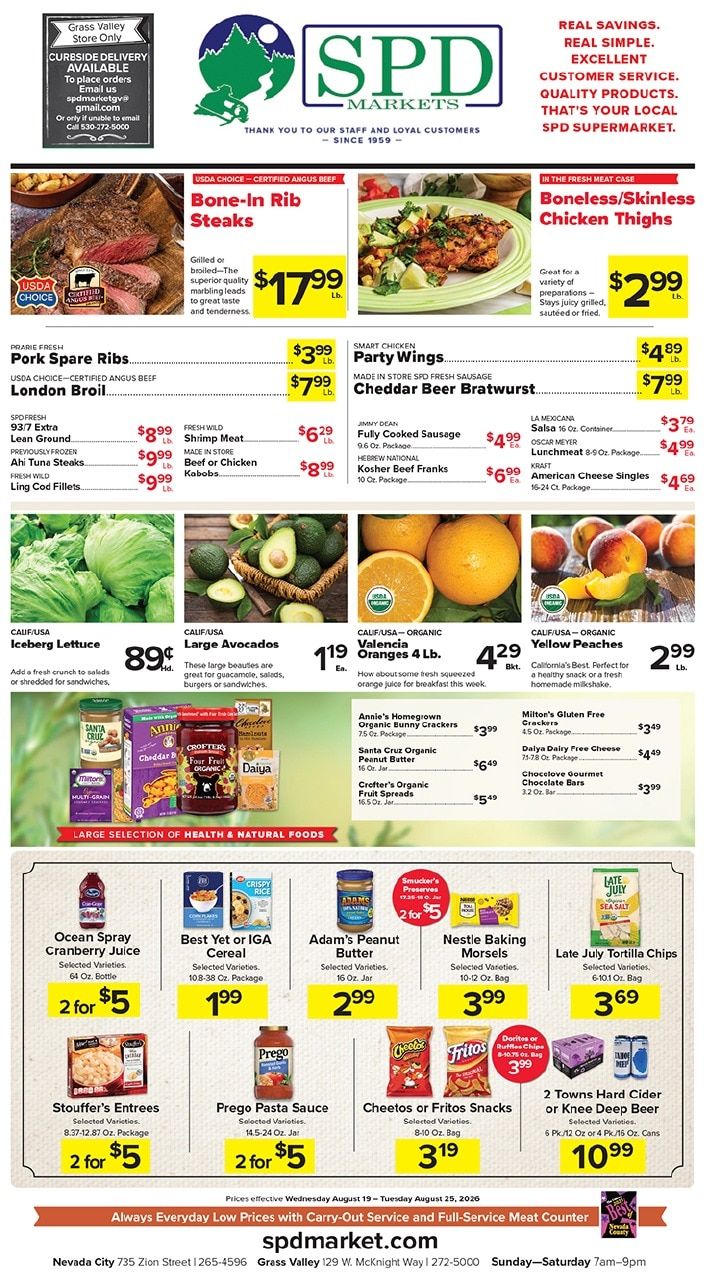 SPD Markets Weekly Ad August 19 - 25, 2026