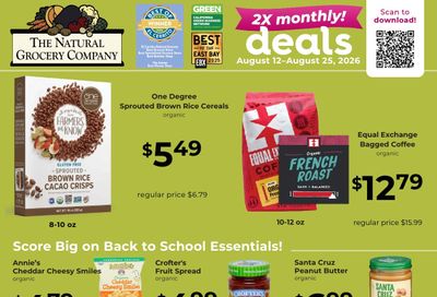 Natural Grocery Company Sales B Weekly Ad August 12 - 25, 2026