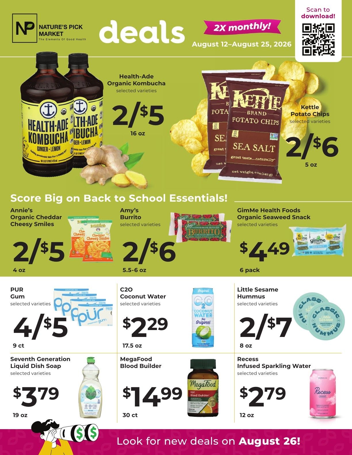 Nature's Pick Market Bi-Monthly Specials Weekly Ad August 12 - 25, 2026