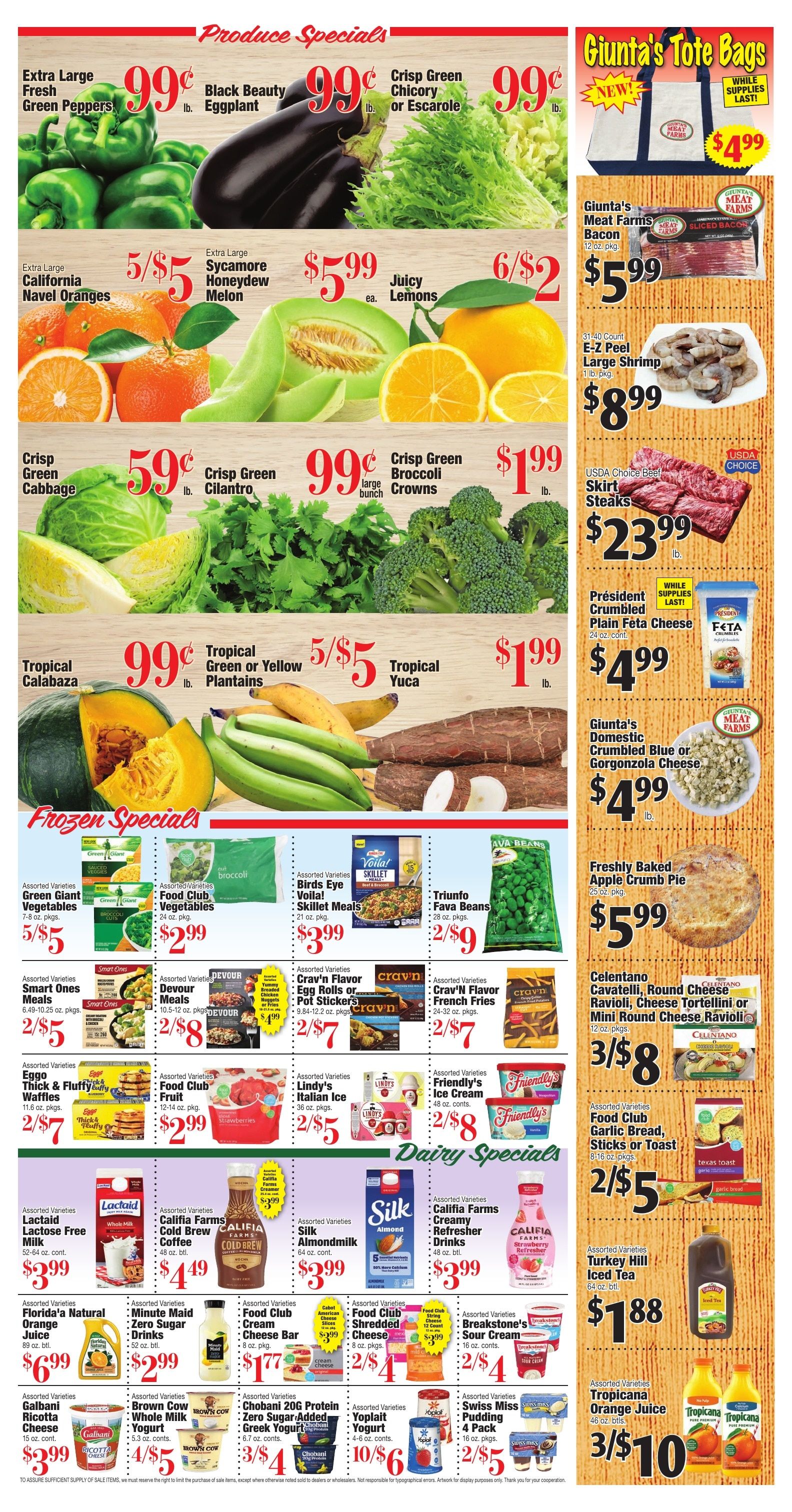 Giunta's Meat Farms (Bohemia and other locations, NY) Weekly Ad August 21 - 27, 2026