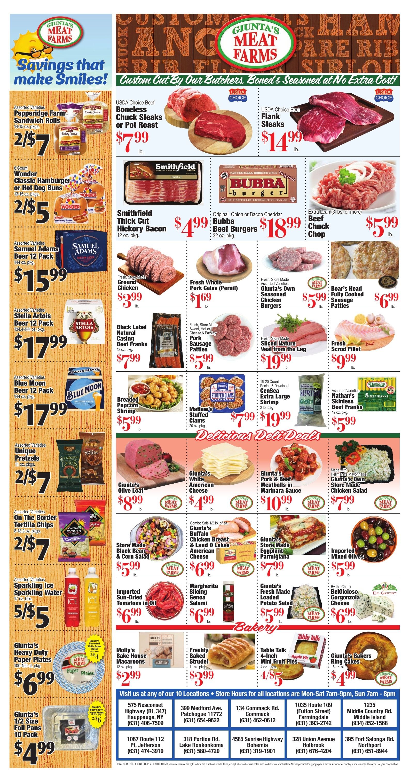 Giunta's Meat Farms (Bohemia and other locations, NY) Weekly Ad August 21 - 27, 2026