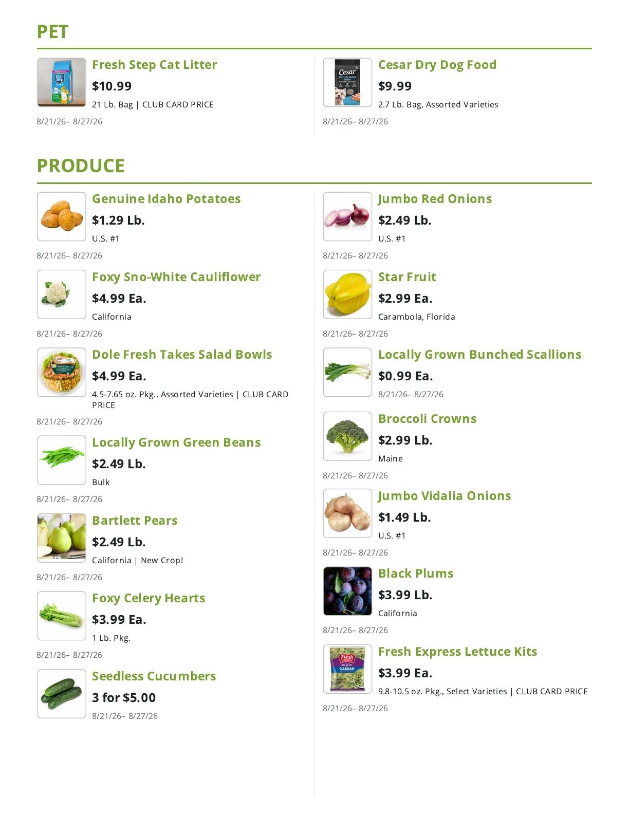 Market Fresh Weekly Ad August 21 - 27, 2026