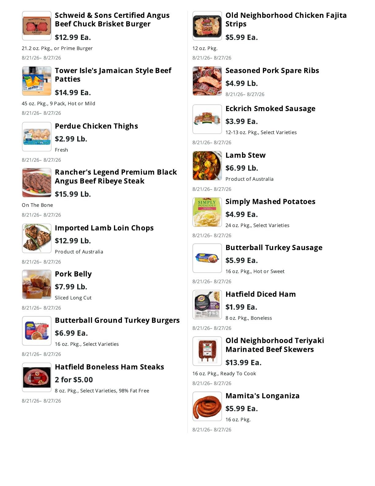 La Bella Marketplace Weekly Ad August 21 - 27, 2026