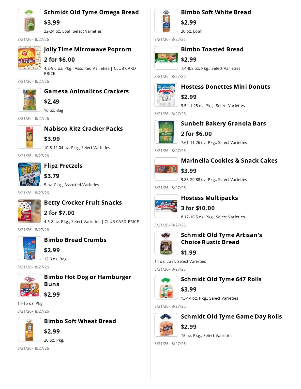 La Bella Marketplace Weekly Ad August 21 - 27, 2026