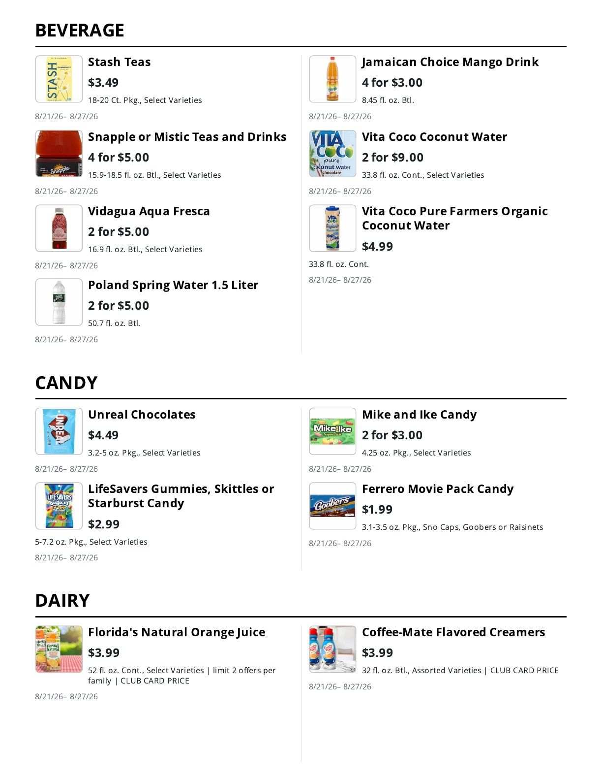 La Bella Marketplace Weekly Ad August 21 - 27, 2026
