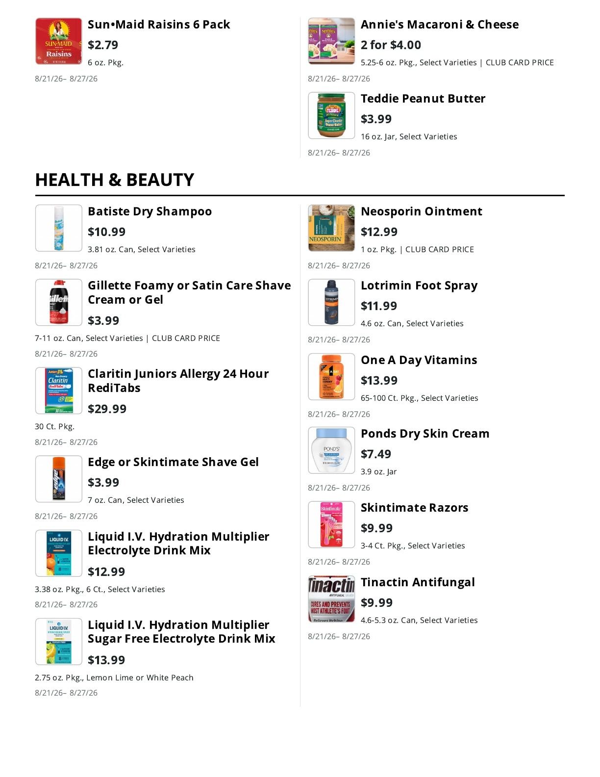 La Bella Marketplace Weekly Ad August 21 - 27, 2026