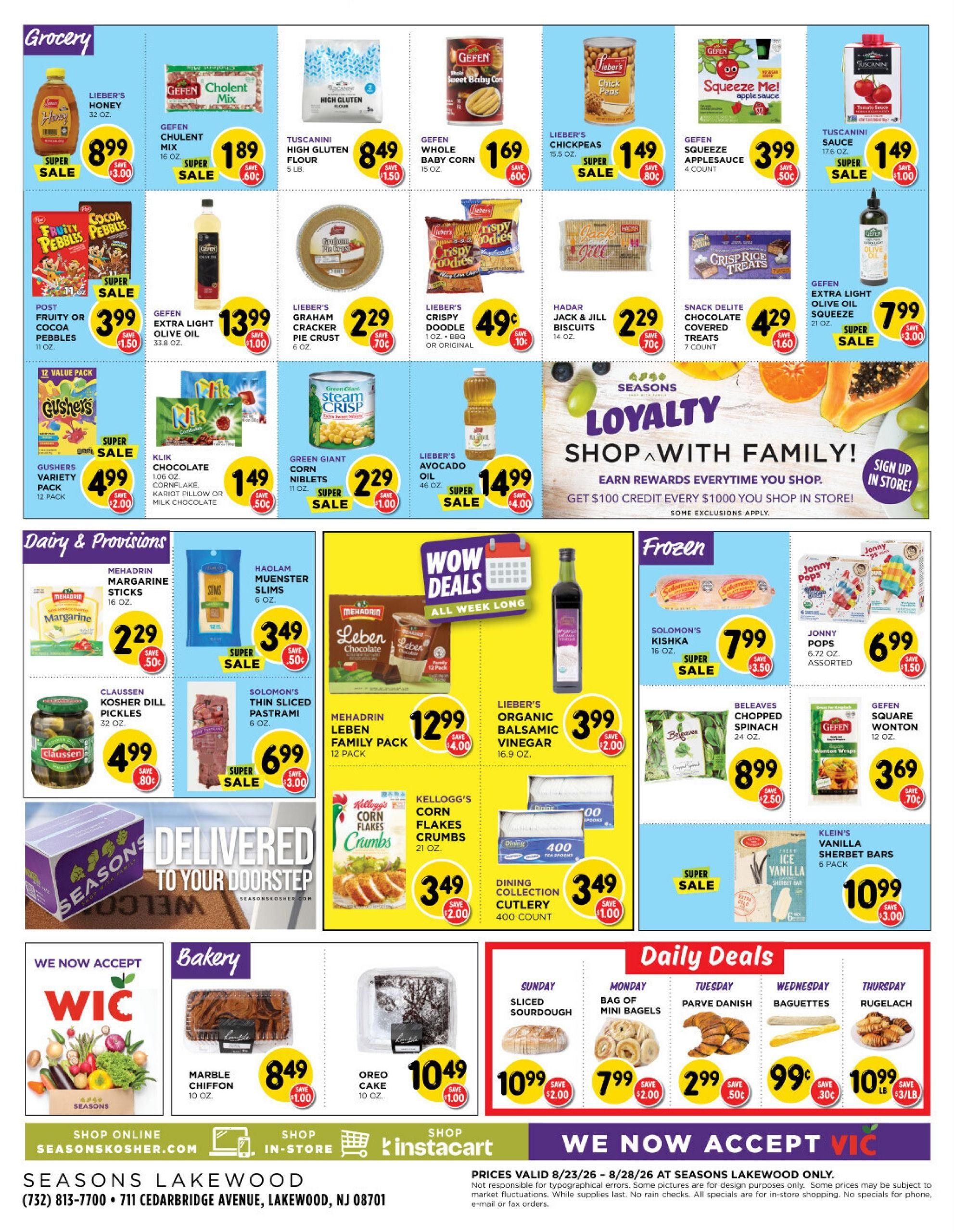 Seasons Kosher (Lakewood–Brick Area, NJ) indexedweekly Weekly Ad August 23 - 28, 2026