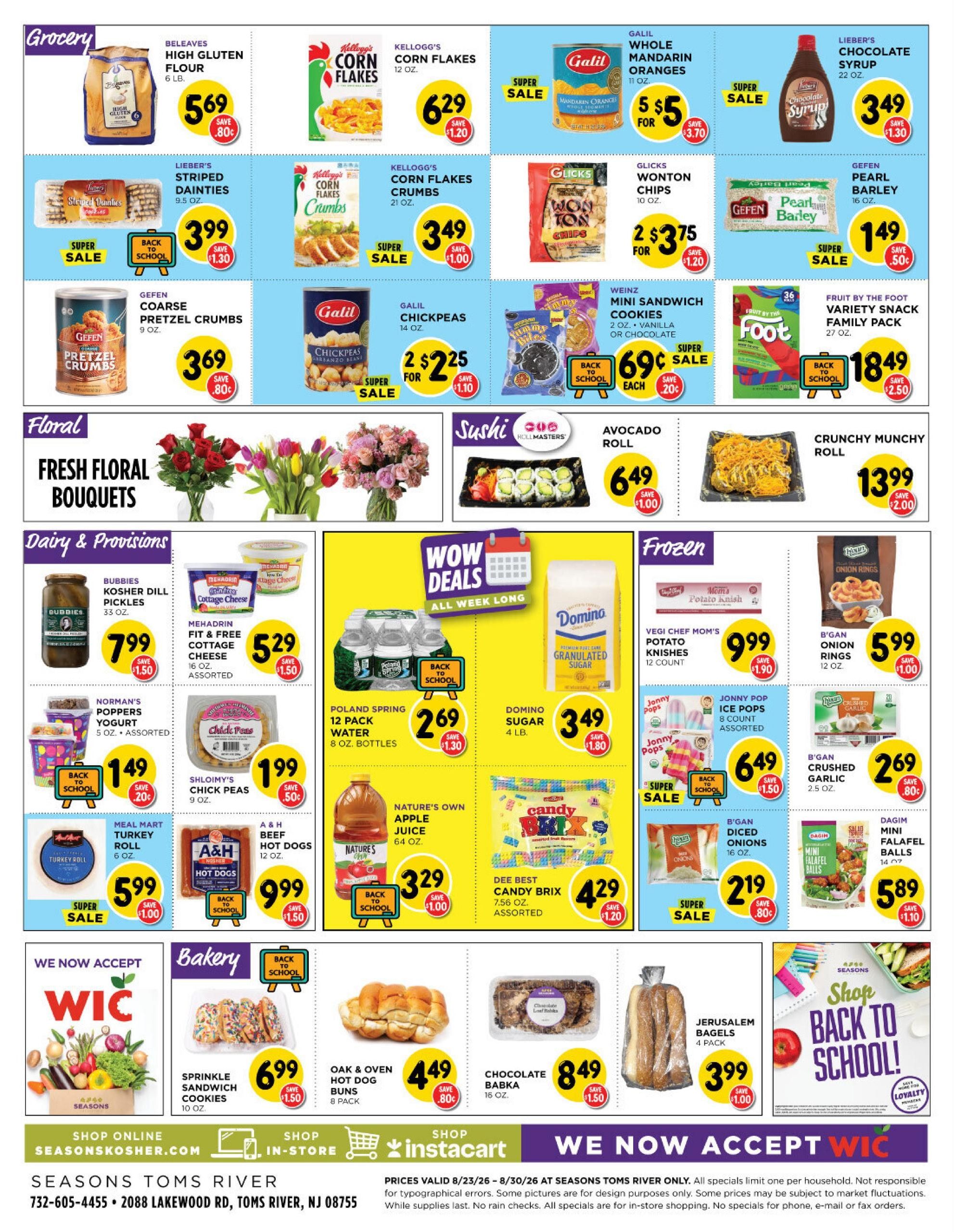 Seasons Kosher (Toms River–Island Heights Area, NJ) indexedweekly Weekly Ad August 23 - 28, 2026