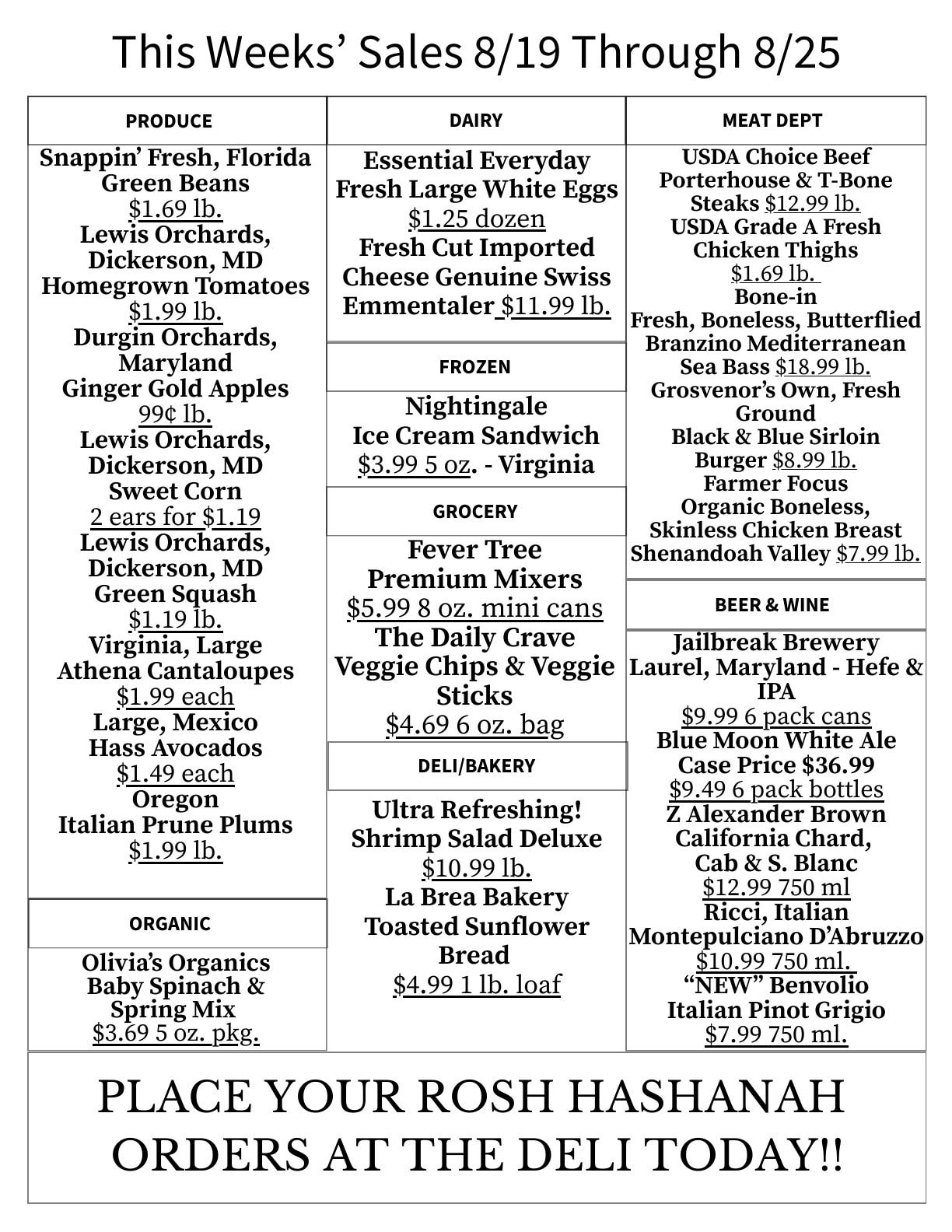 Grosvenor Market Weekly Ad August 19 - 25, 2026