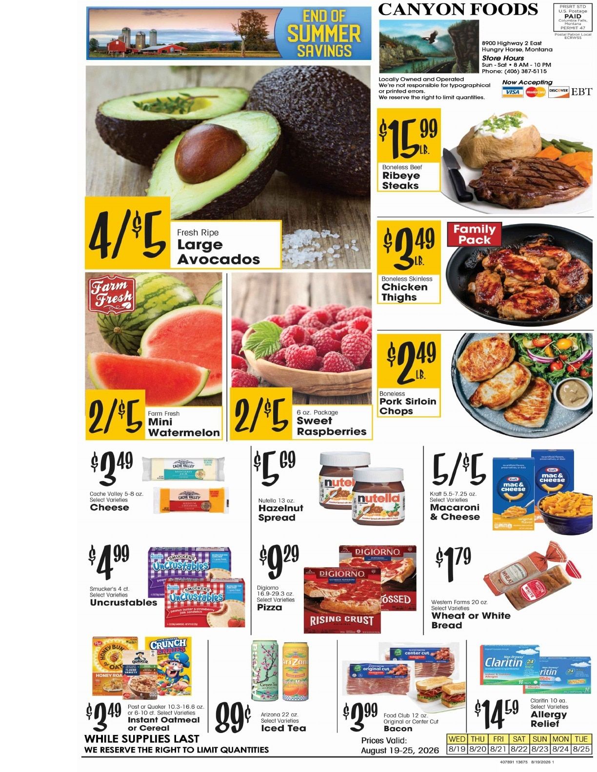 Canyon Foods Weekly Ad August 19 - 25, 2026