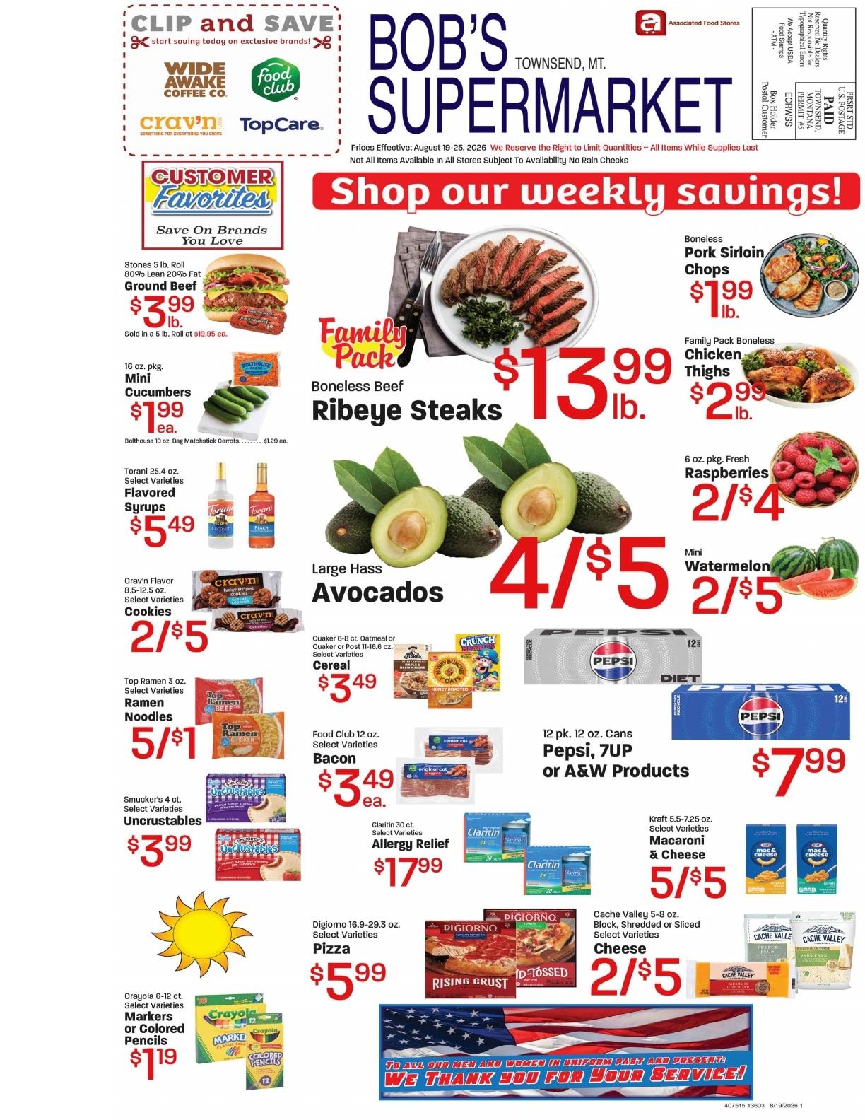 Bob's Supermarket Weekly Ad August 19 - 25, 2026