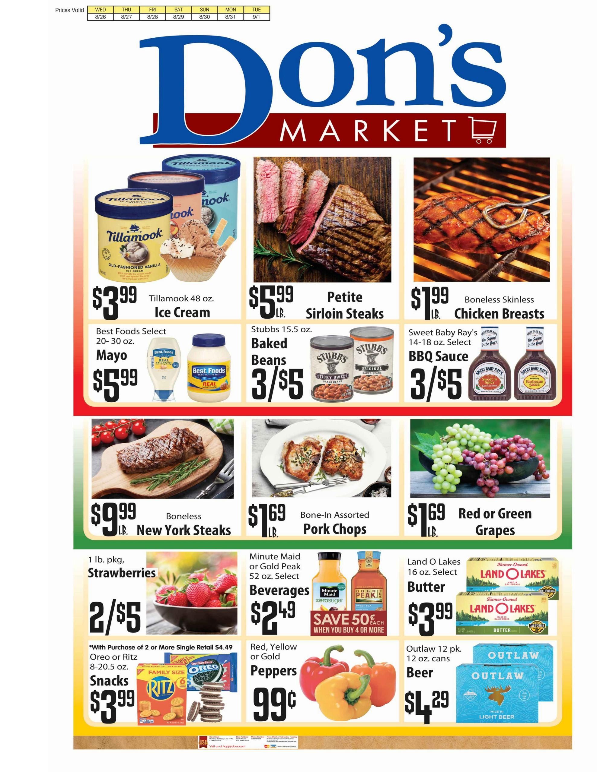 Don's Market (Twin Falls Area, ID) Weekly Ad August 26 - September 1, 2026