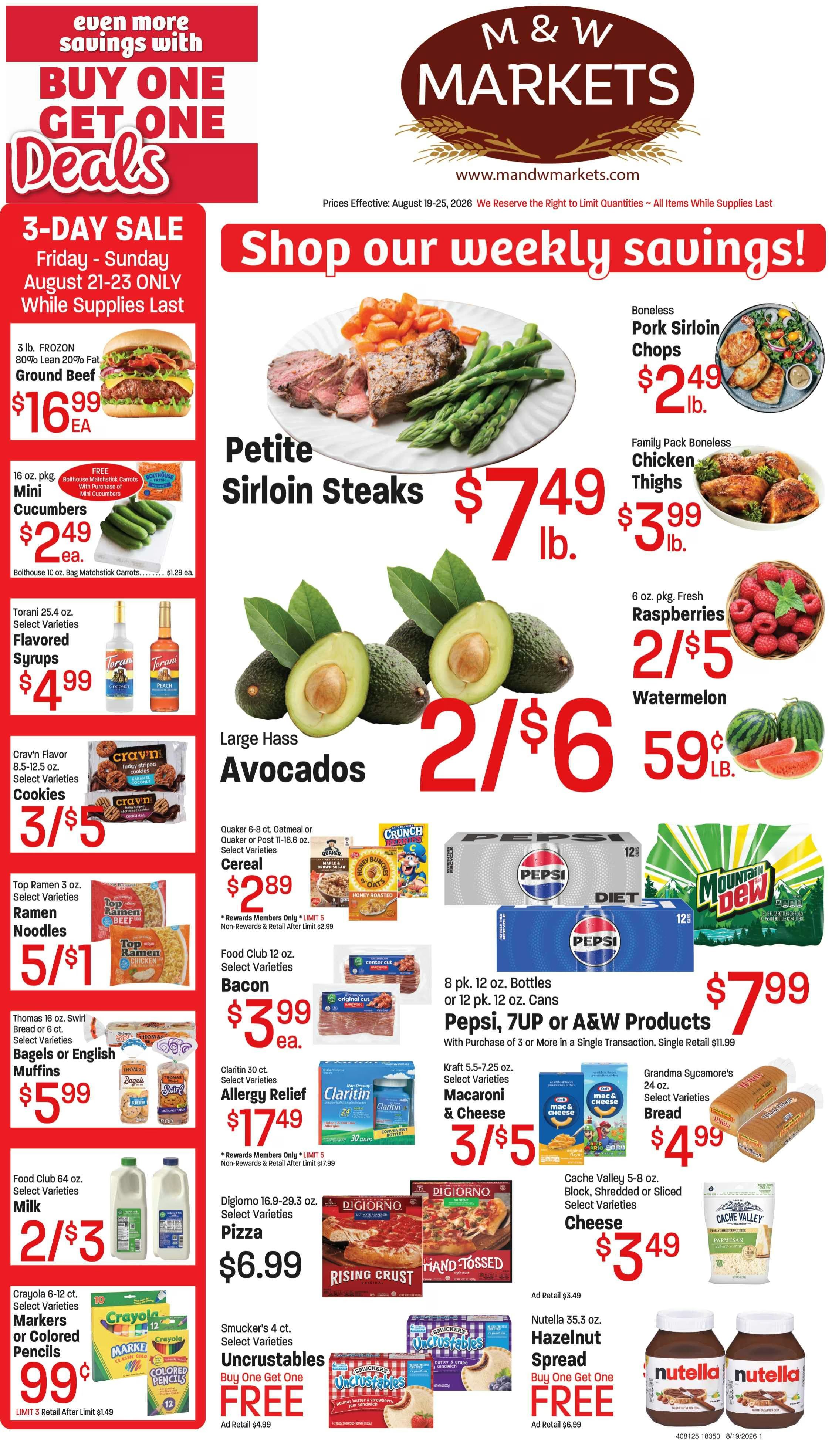 M&W Markets (Boise, ID) Weekly Ad August 19 - 25, 2026