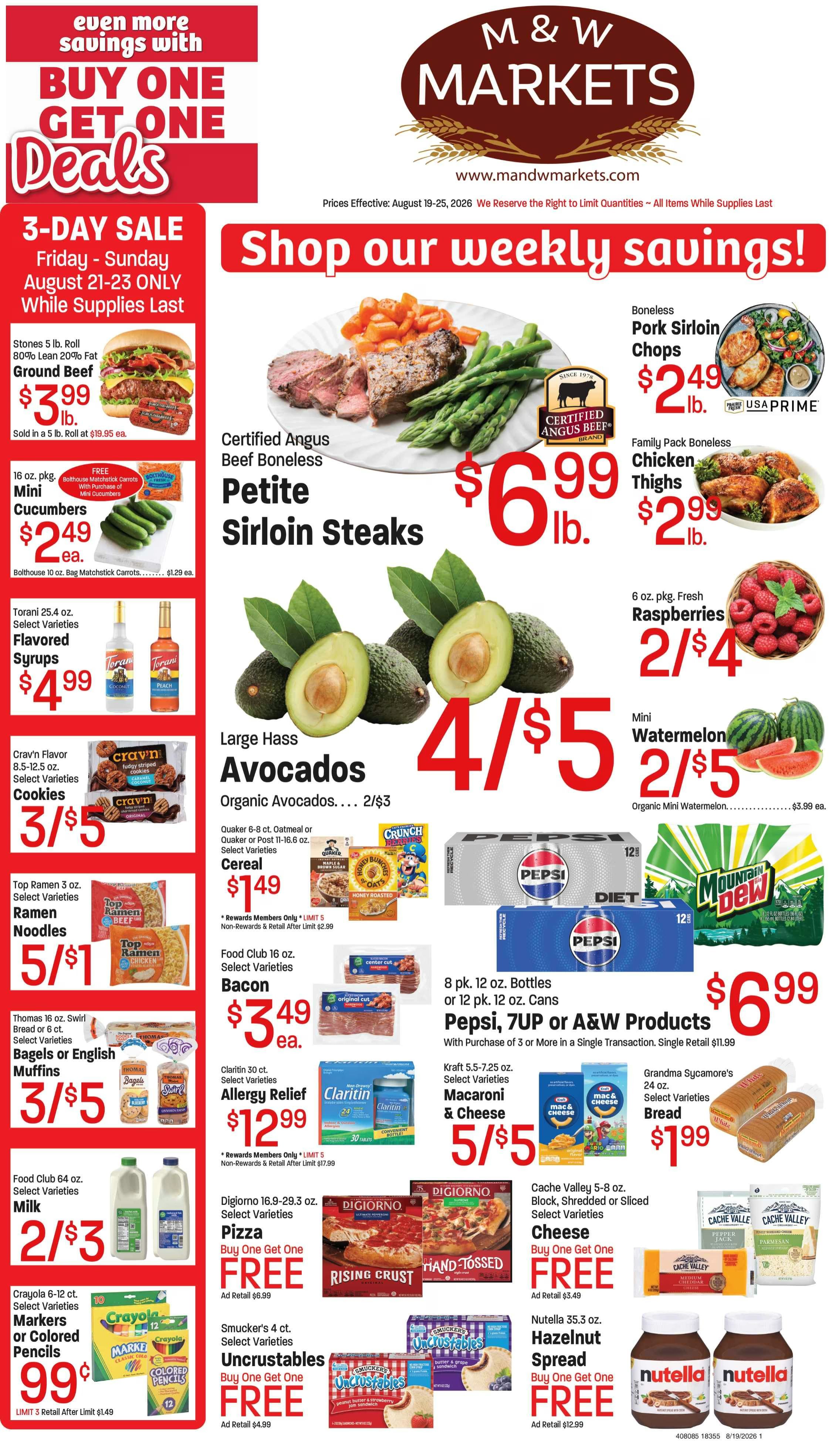 M&W Markets (Council, ID) Weekly Ad August 19 - 25, 2026