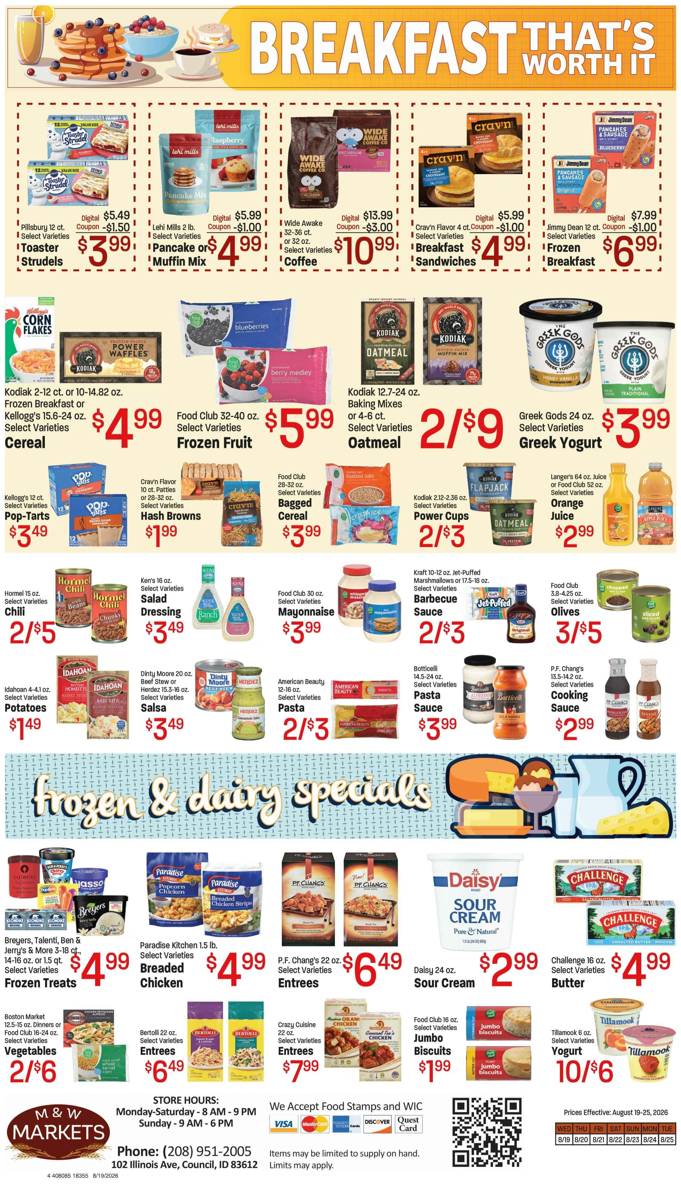 M&W Markets (Council, ID) Weekly Ad August 19 - 25, 2026
