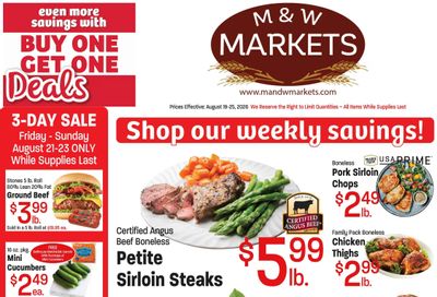 M&W Markets (Filer, ID) Weekly Ad August 19 - 25, 2026