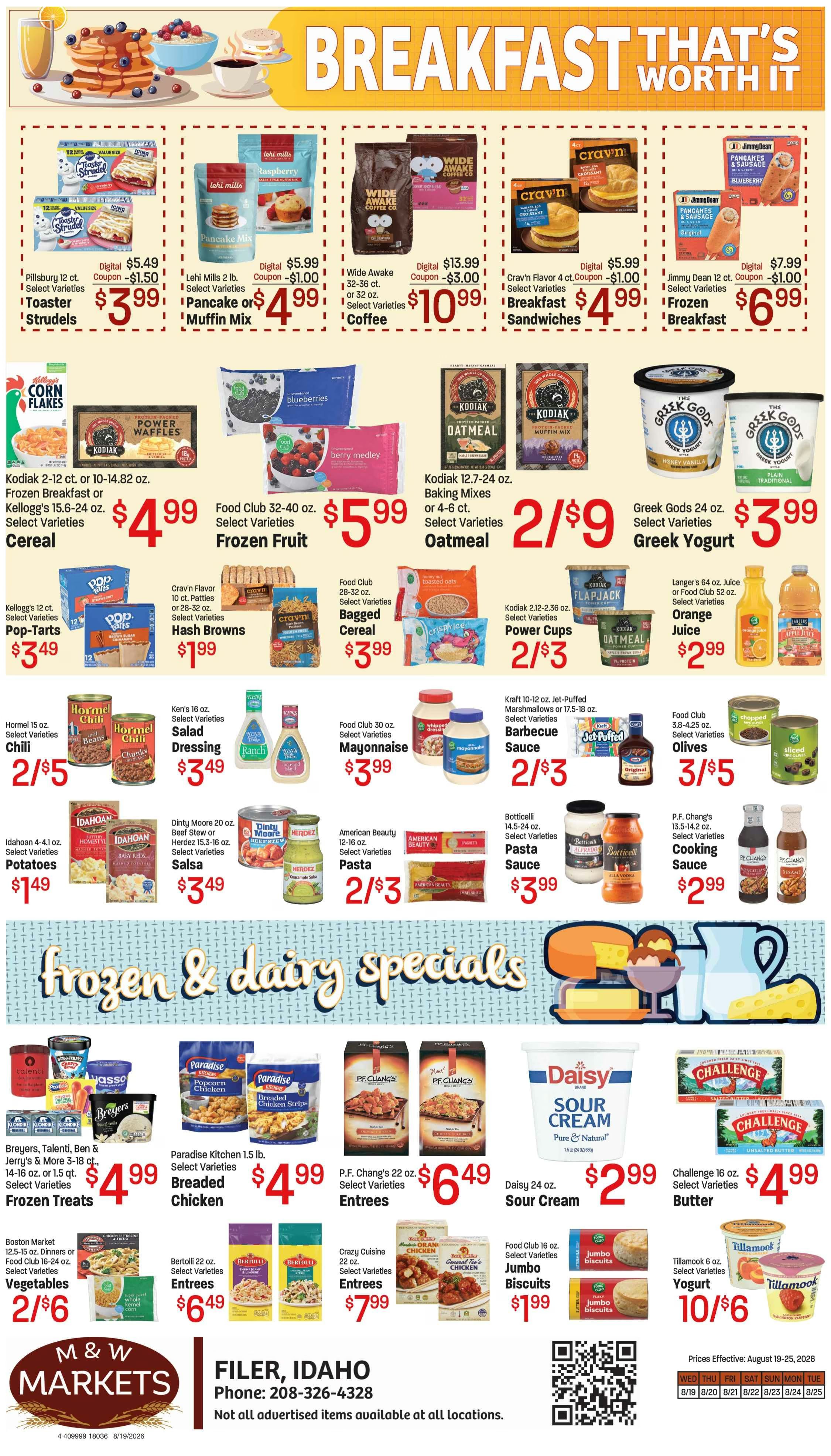 M&W Markets (Filer, ID) Weekly Ad August 19 - 25, 2026