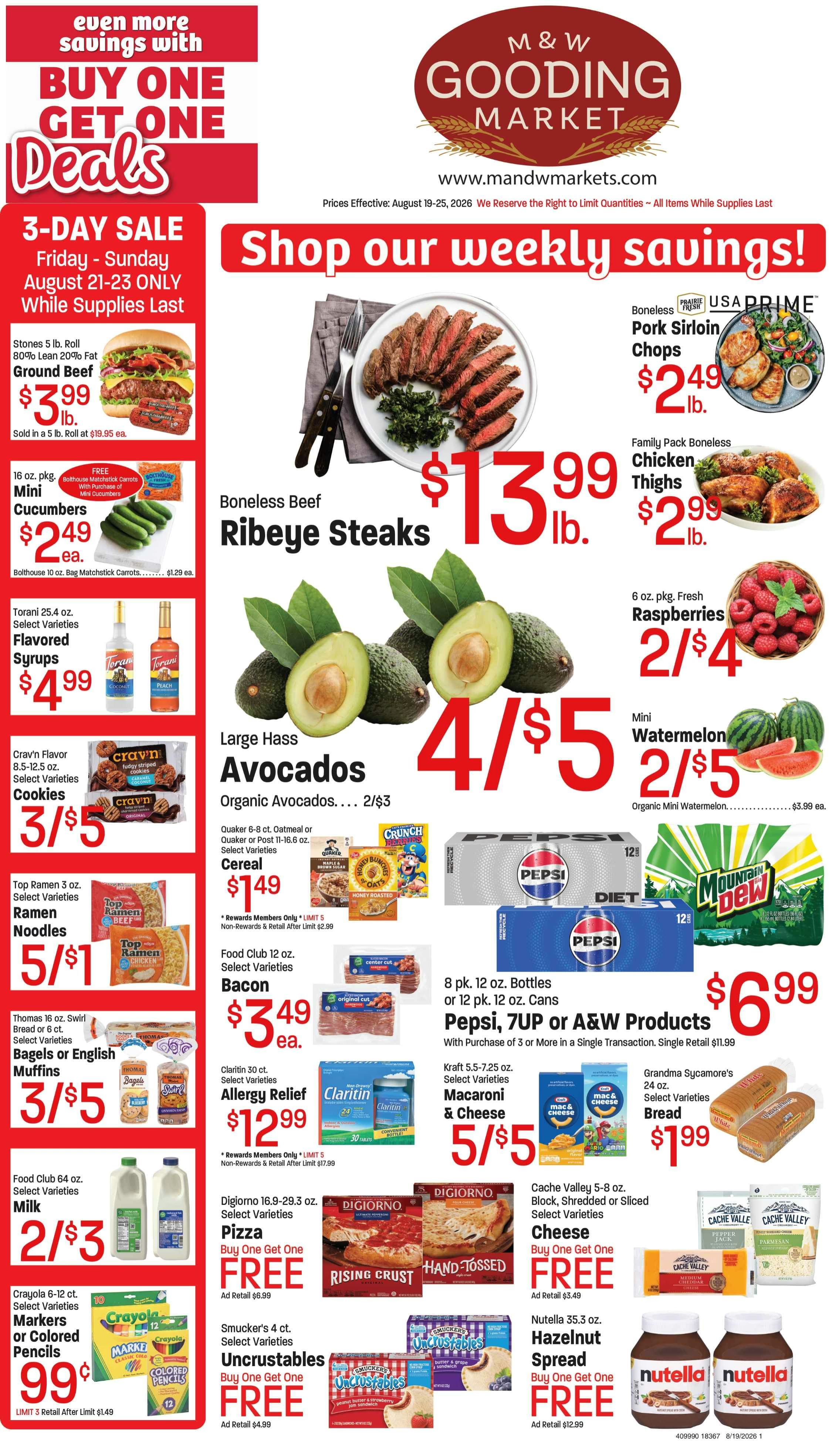 M&W Markets (Gooding, ID) Weekly Ad August 19 - 26, 2026