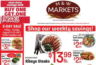 M&W Markets (Marsing, ID) Weekly Ad August 19 - 26, 2026