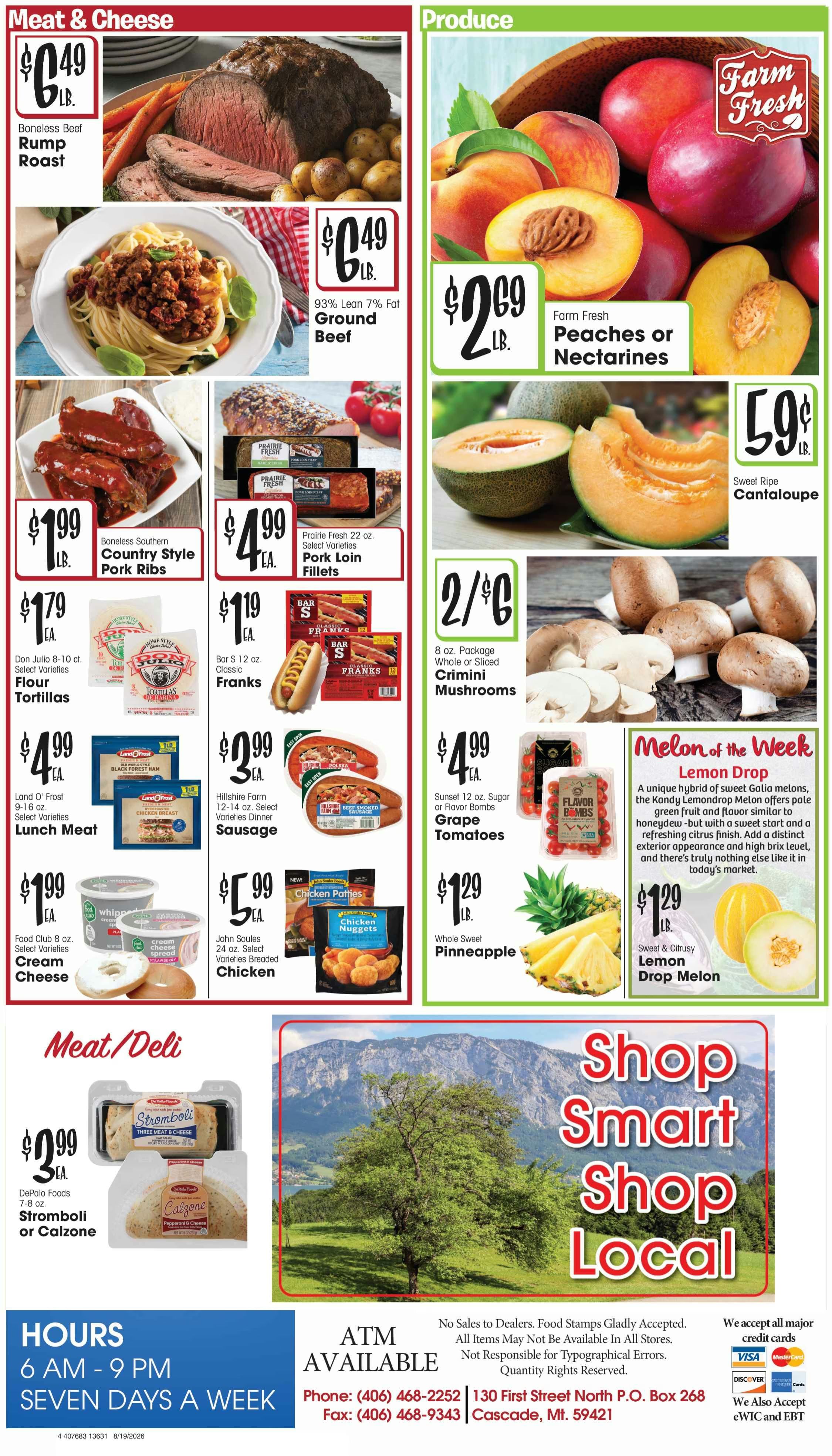 468 Market (130 1st St N, Cascade, MT) Weekly Ad August 19 - 25, 2026