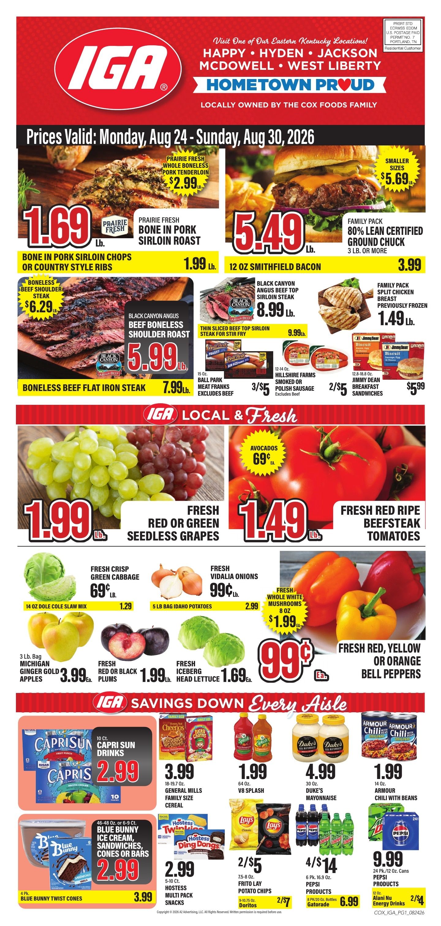 Cox Foods IGA Weekly Ad August 23 - 30, 2026