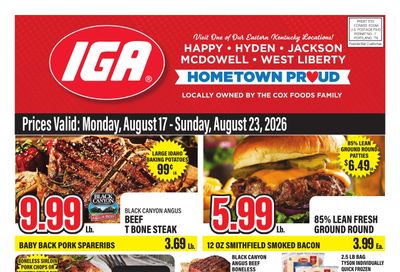 Cox Foods IGA Weekly Ad August 16 - 23, 2026