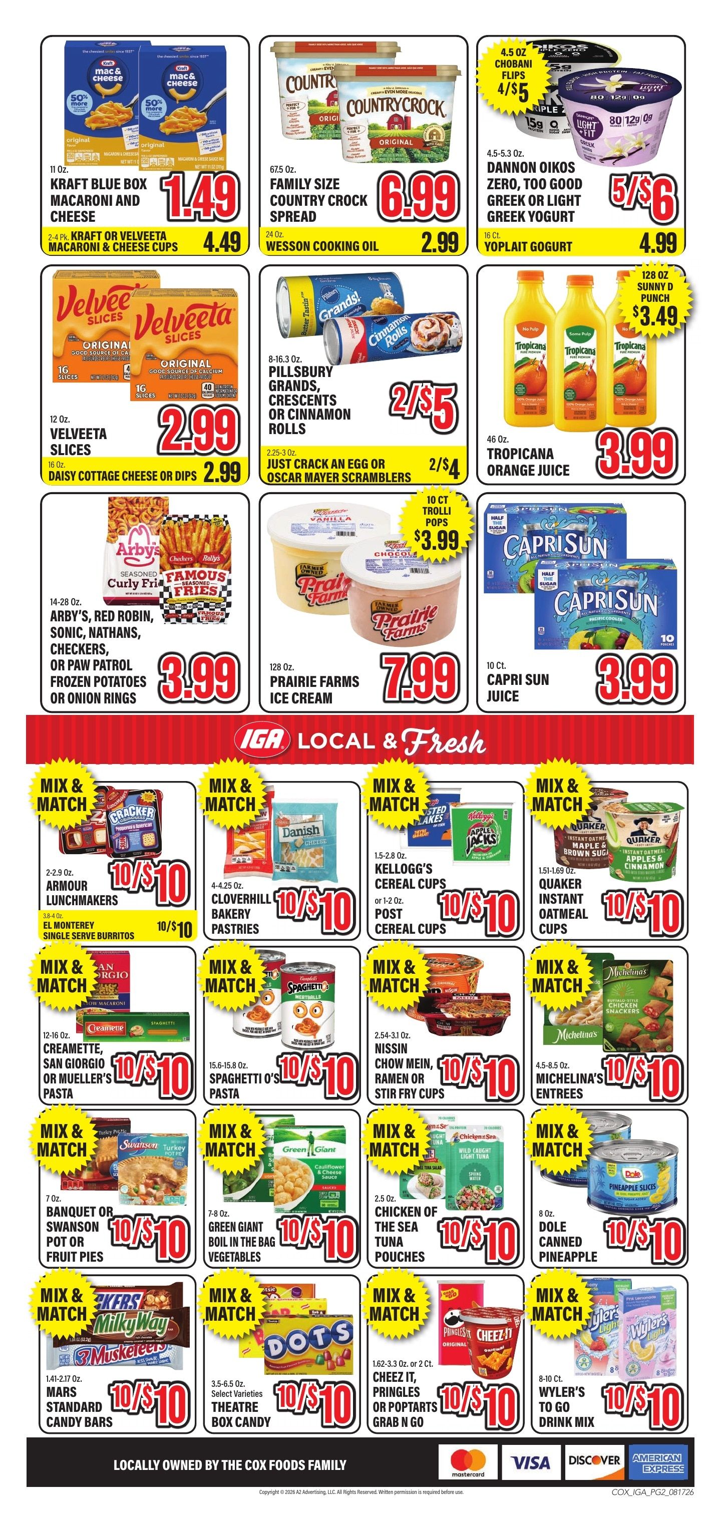 Cox Foods IGA Weekly Ad August 16 - 23, 2026