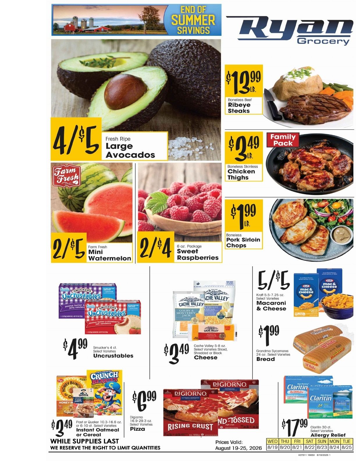 Ryan Grocery Weekly Ad August 19 - 25, 2026