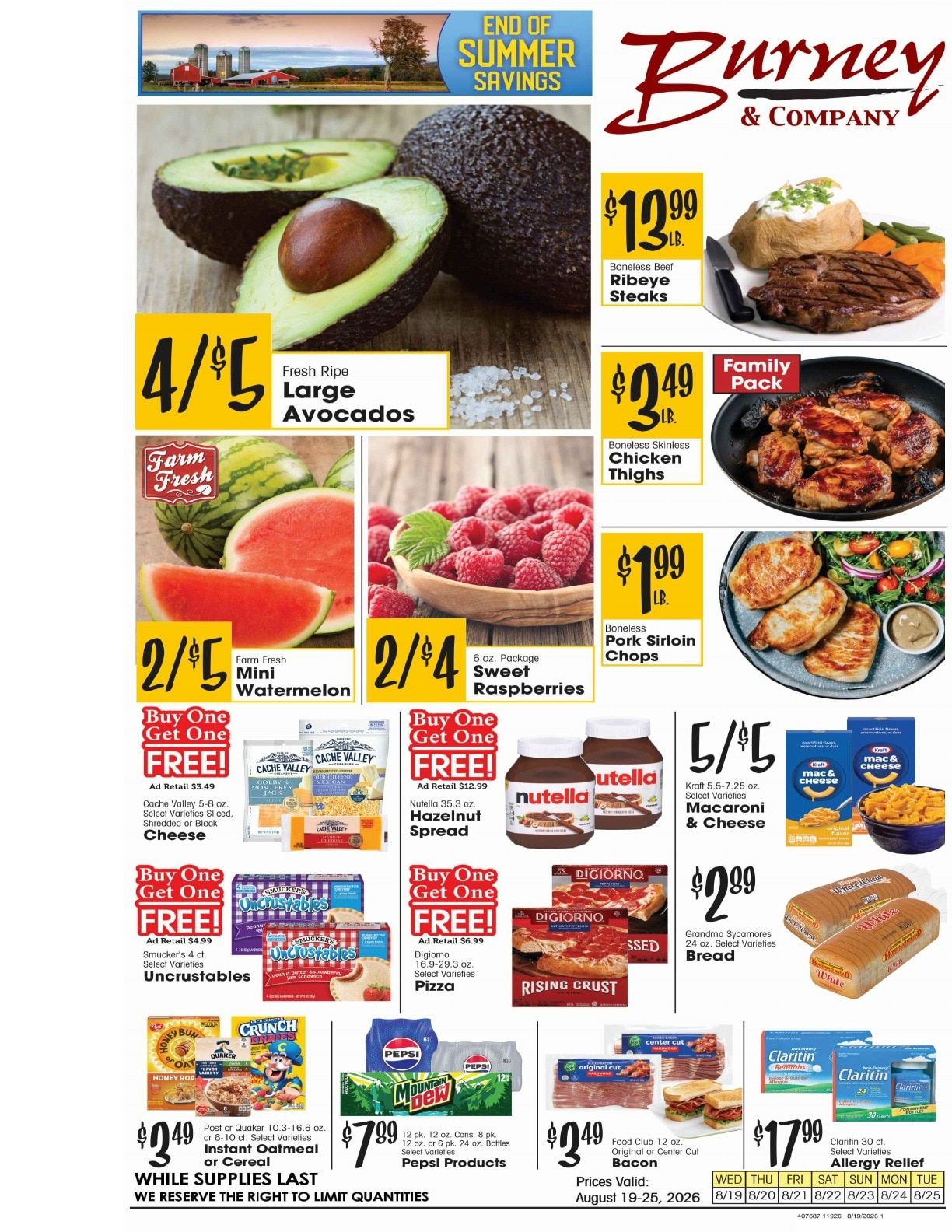 Burney's Weekly Ad August 19 - 25, 2026