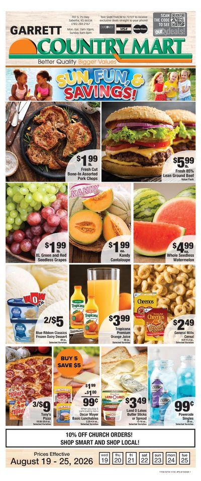 My Country Mart (Sabetha Area, KS) Weekly Ad August 19 - 25, 2026