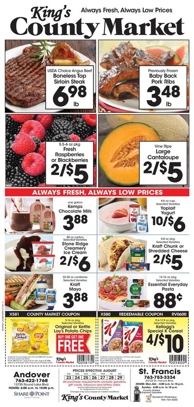 King's County Market (Elk River–Osseo Area, MN) Weekly Ad August 23 - 29, 2026