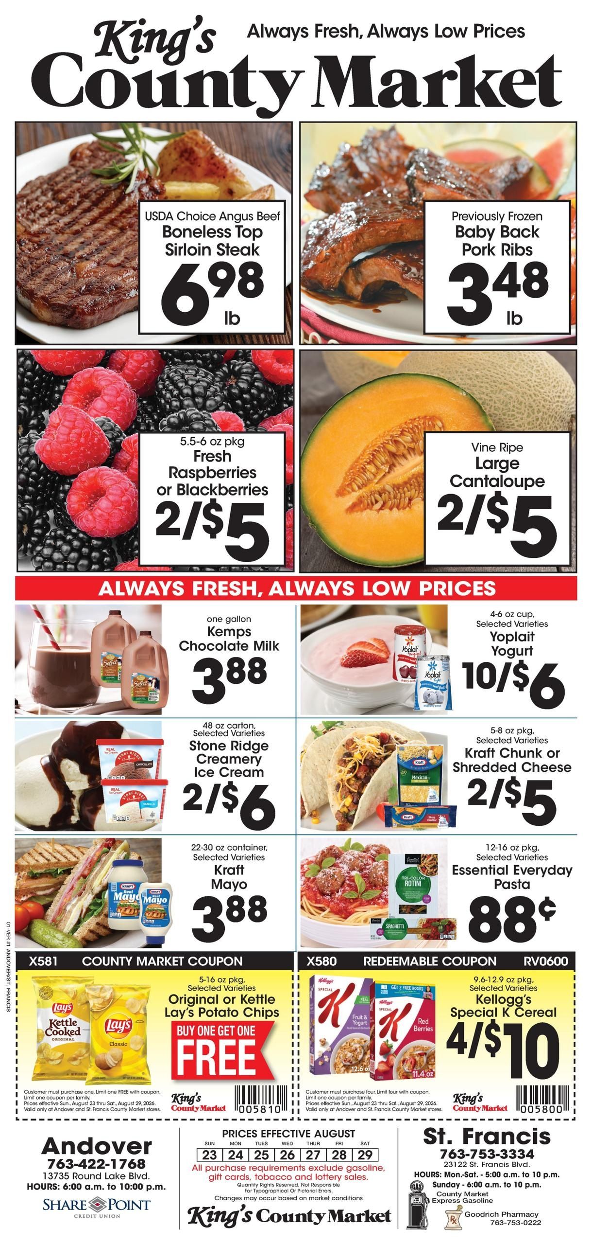 King's County Market (Elk River–Osseo Area, MN) Weekly Ad August 23 - 29, 2026