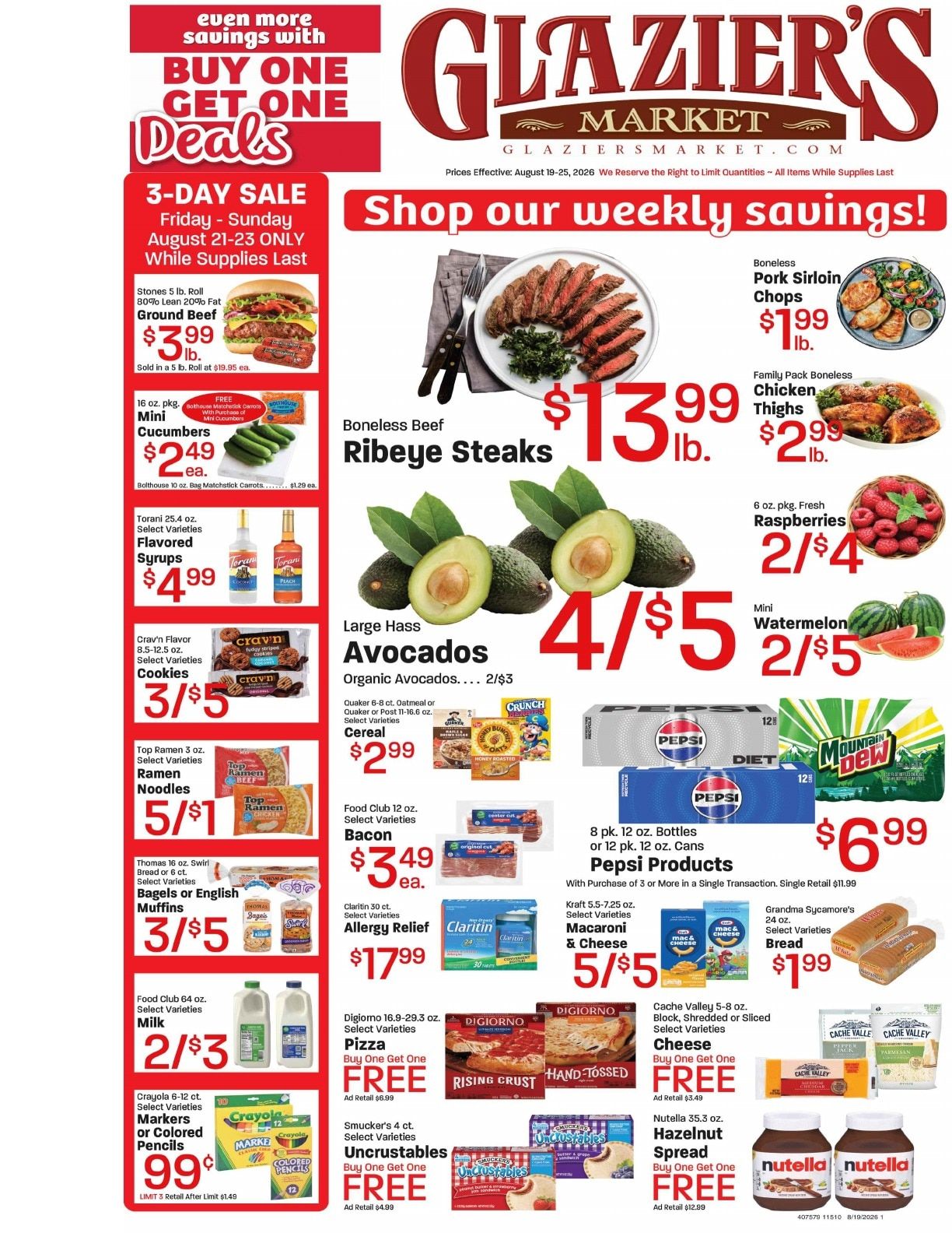 Glazier's Market Weekly Ad August 19 - 25, 2026
