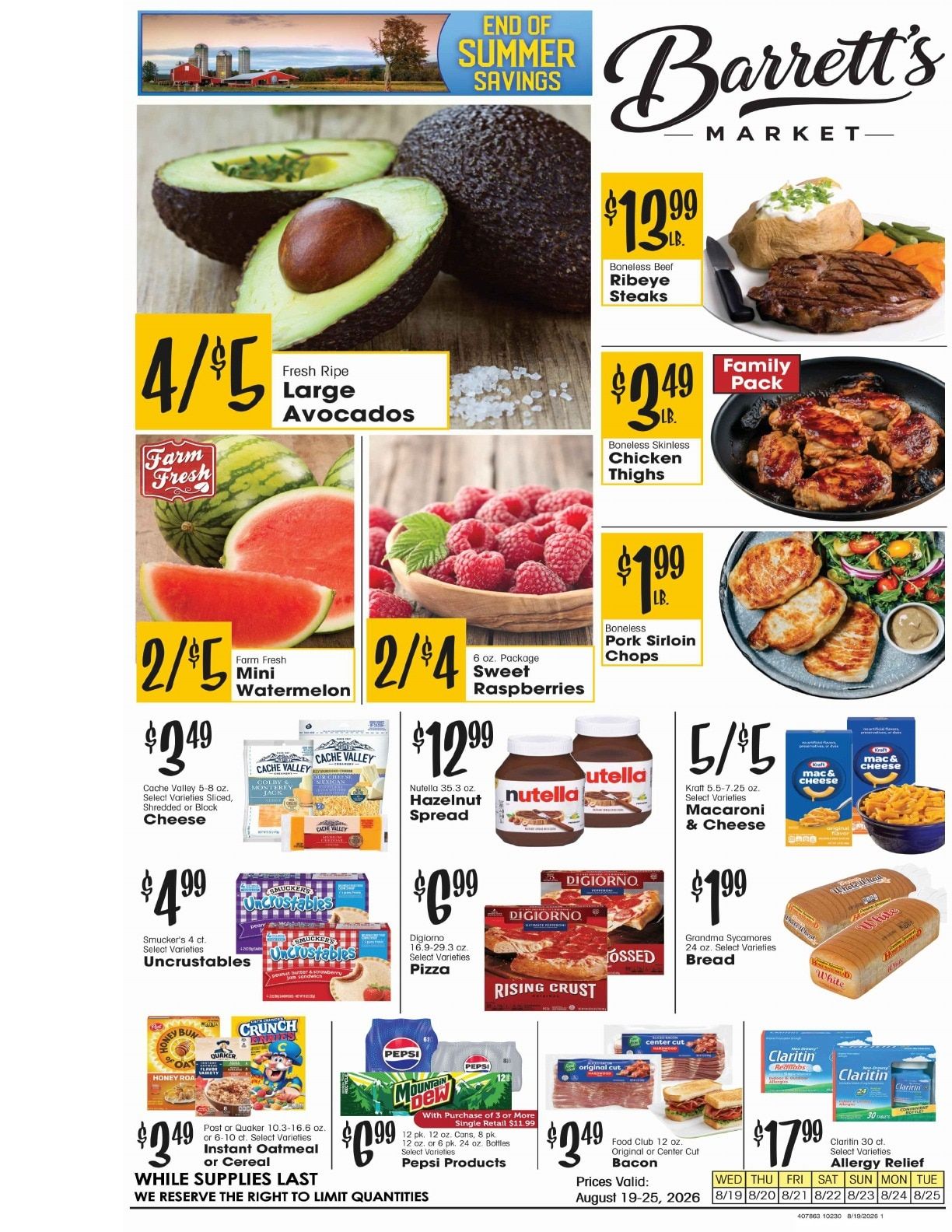 Barrett's Foodtown Weekly Ad August 19 - 25, 2026