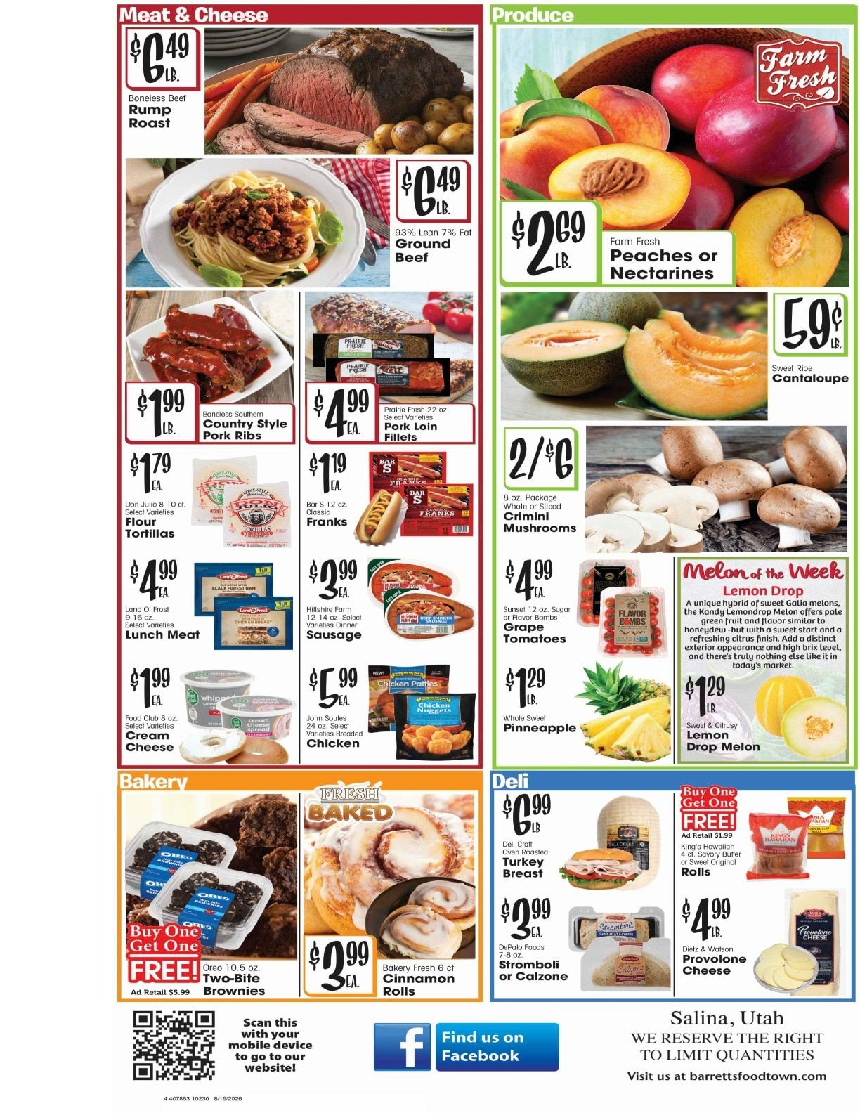 Barrett's Foodtown Weekly Ad August 19 - 25, 2026