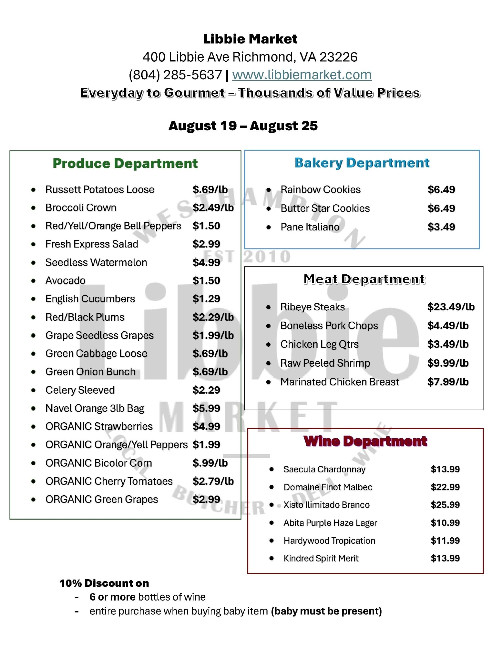 Libbie Market Weekly Ad August 19 - 25, 2026