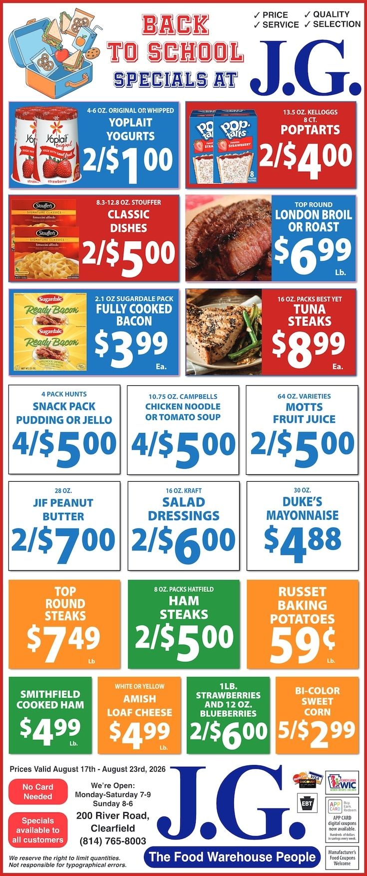 J.G. Food Warehouse Weekly Ad August 17 - 23, 2026