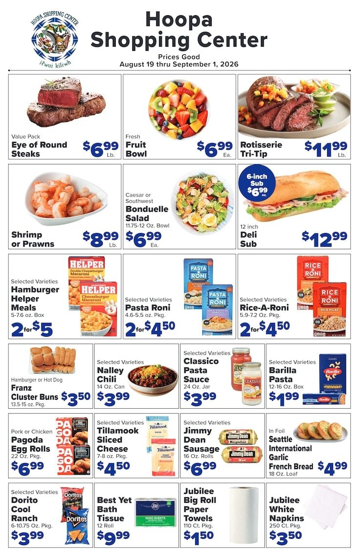 Hoopa Shopping Center Weekly Ad August 19 - September 1, 2026