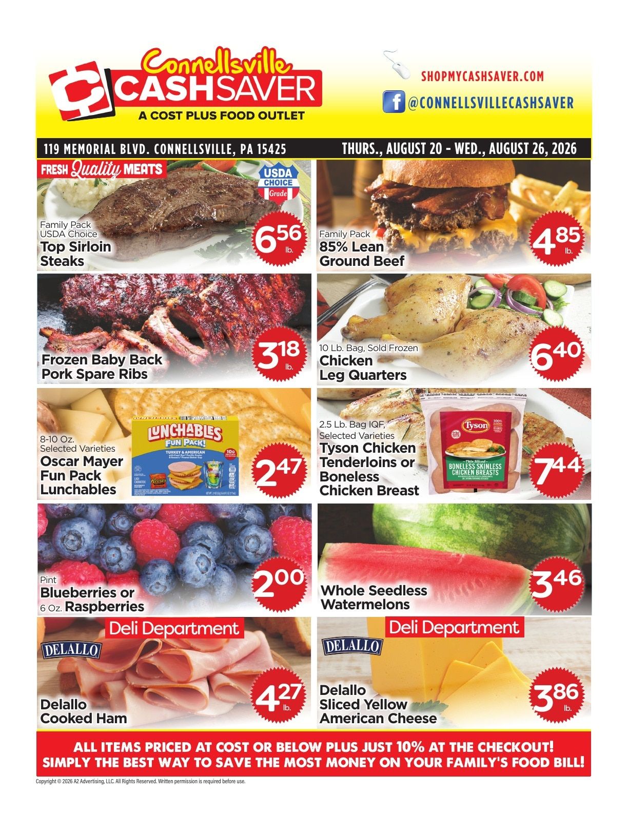 Cash Saver Connellsville Weekly Ad August 20 - 26, 2026