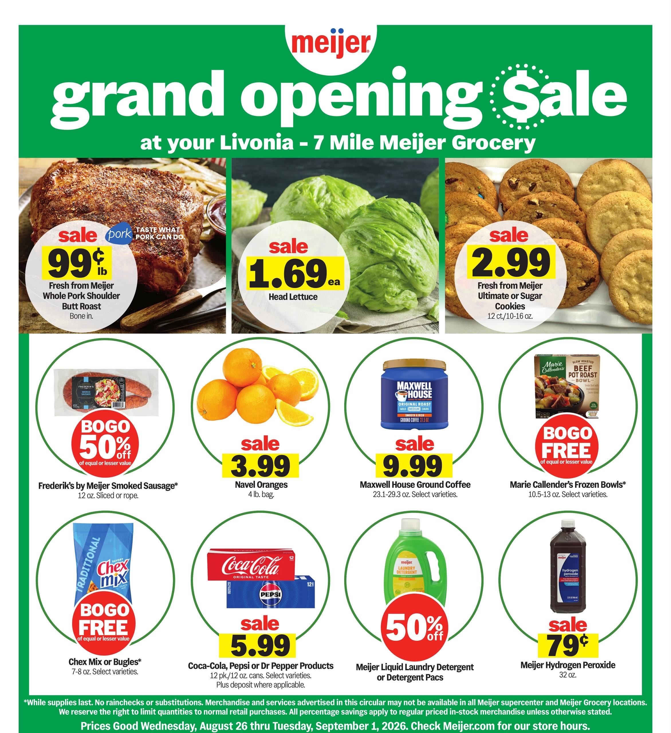 Meijer (MI, OH) grand opening sale Weekly Ad August 26 - September 1, 2026