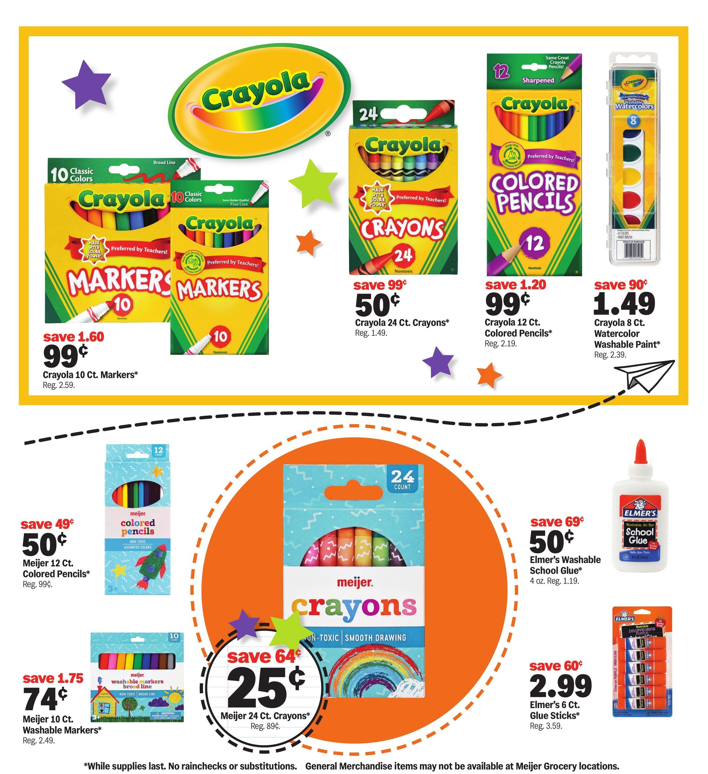 Meijer (Alsip Area, IL) school deals under $1 Weekly Ad August 26 - September 8, 2026