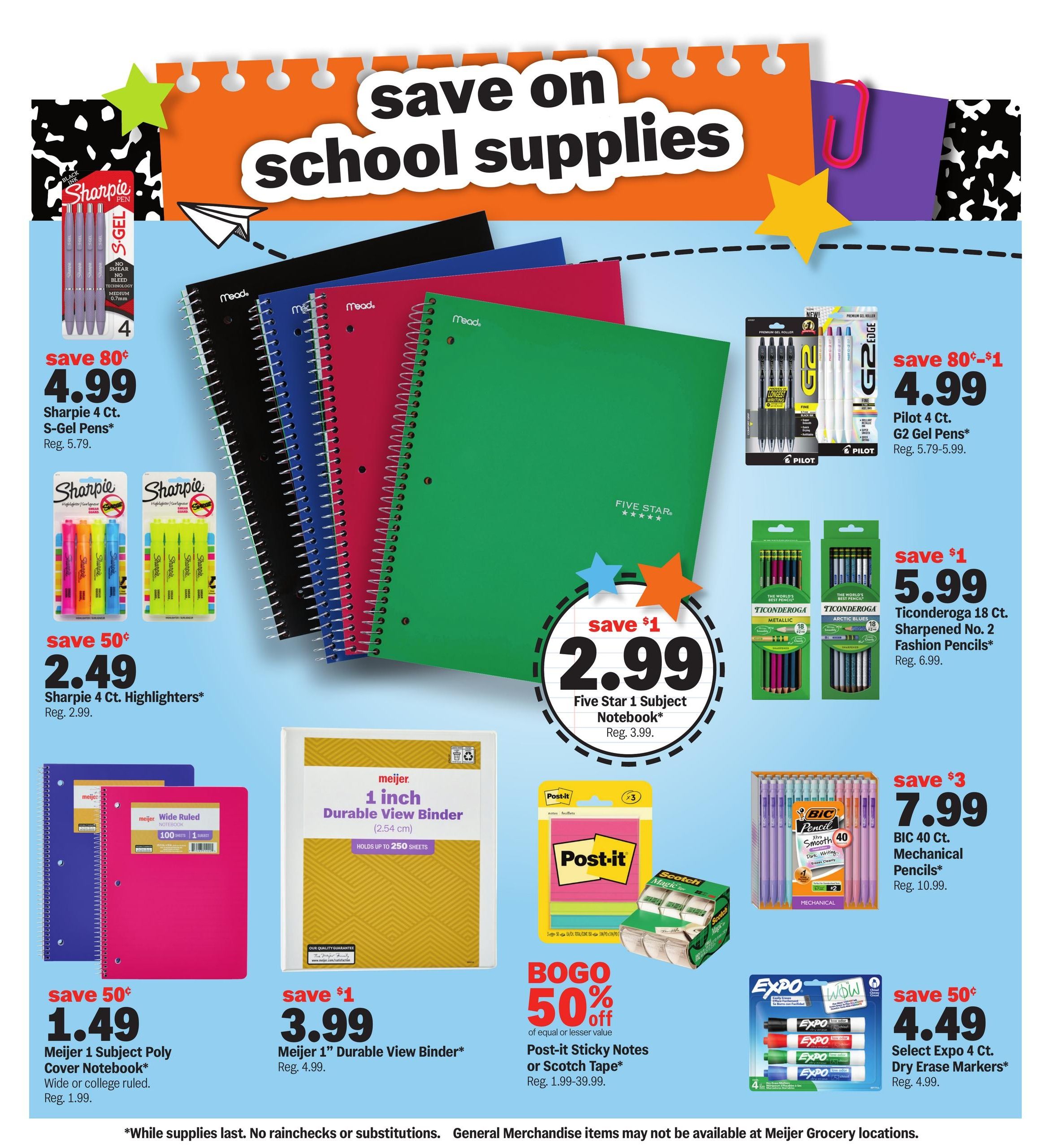 Meijer (Algonquin Area, IL) school deals under $1 Weekly Ad August 26 - September 8, 2026