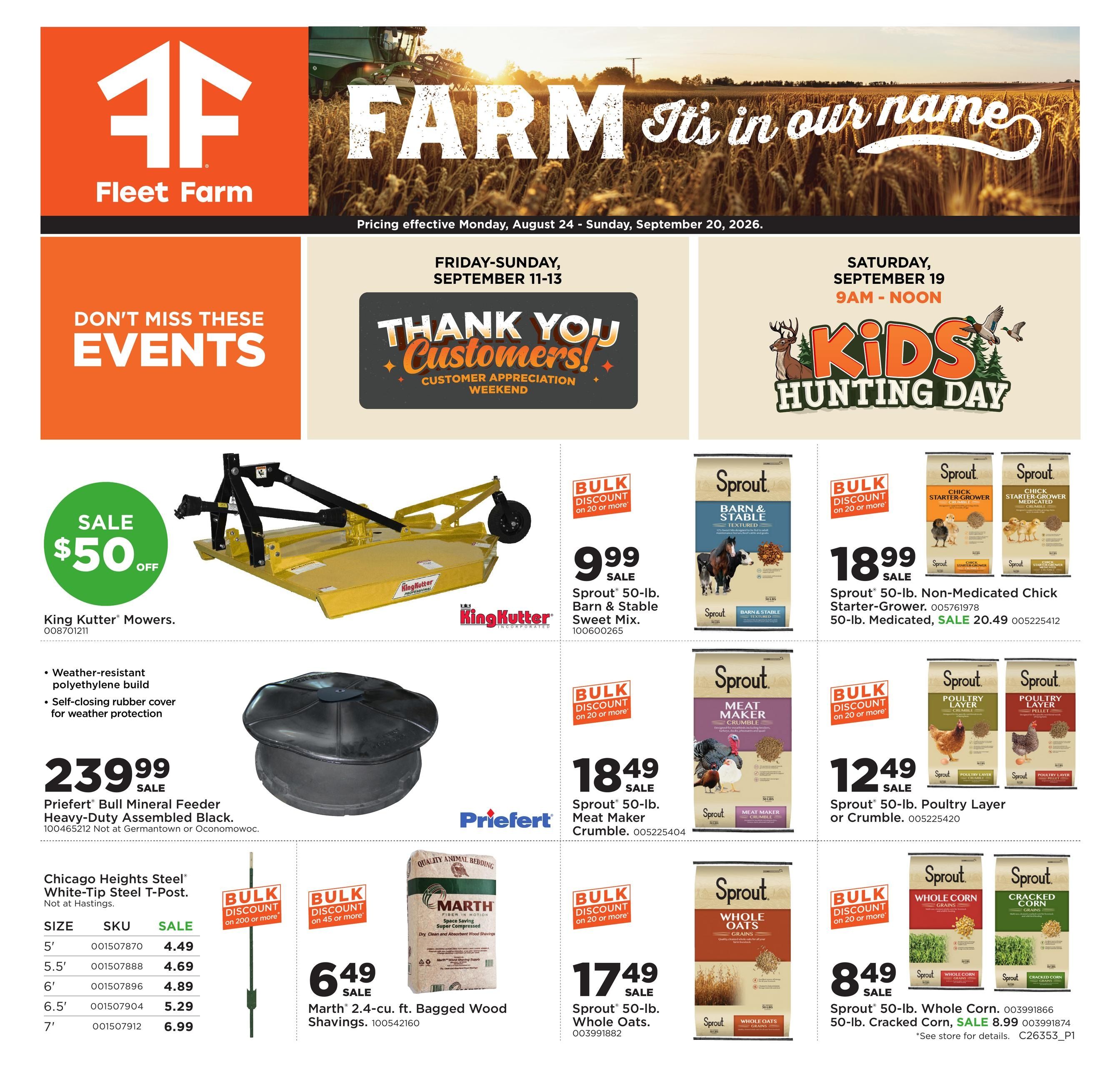 Fleet Farm (MN, ND, SD, WI) Rural Life Weekly Ad August 24 - September 20, 2026