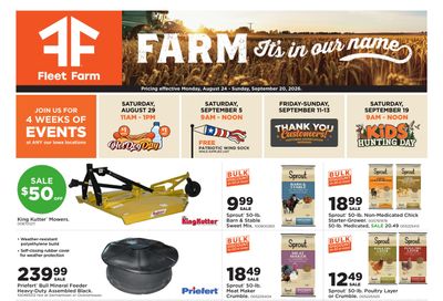 Fleet Farm (IA, NE, SD) Rural Life Weekly Ad August 24 - September 20, 2026
